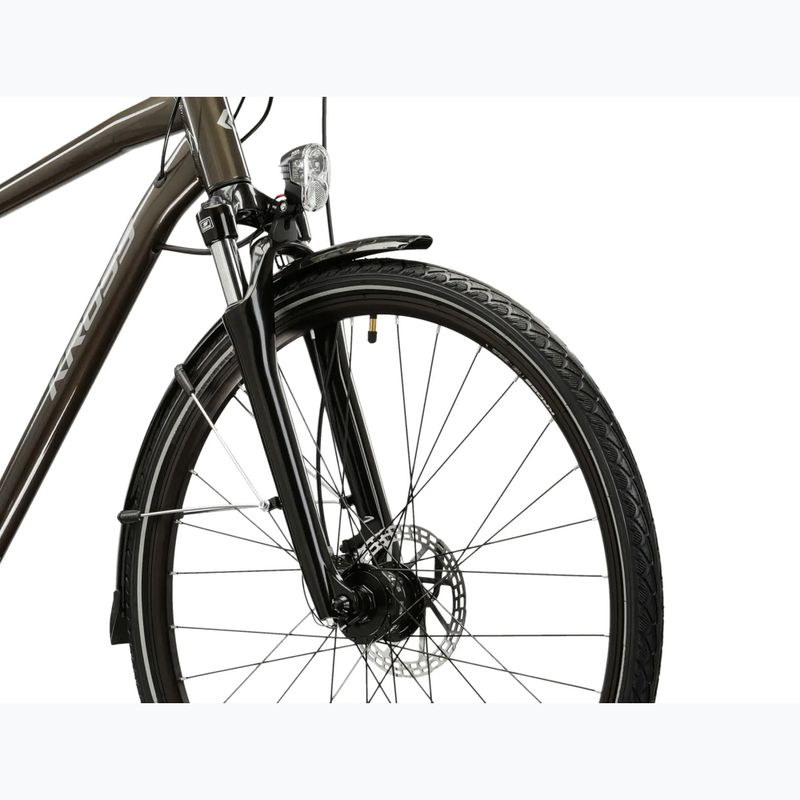 Pánsky trekingový bicykel KROSS Trans 4.0 brown/silver/gloss 5