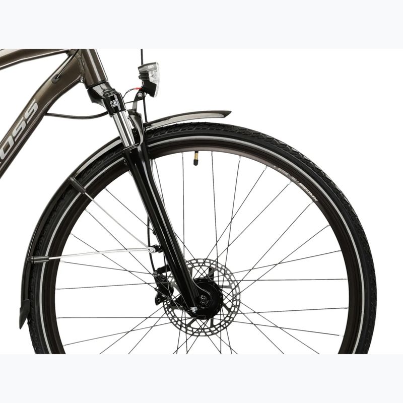 Pánsky trekingový bicykel KROSS Trans 4.0 brown/silver/gloss 6