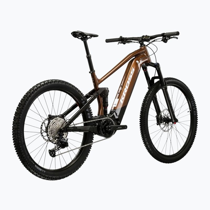 Pánsky elektrický bicykel KROSS Grist Boost 3.0 el. 630 Wh brown/black/gloss 3