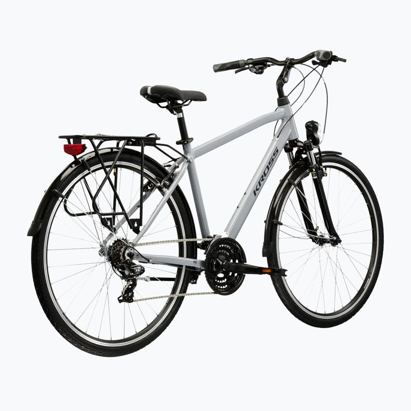 Pánsky trekingový bicykel KROSS Trans 1.0 grey/black/gloss 3