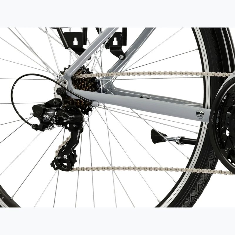 Pánsky trekingový bicykel KROSS Trans 1.0 grey/black/gloss 7