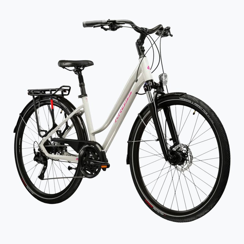 Dámsky trekingový bicykel KROSS Trans 5.0 In grey/pink/gloss 2