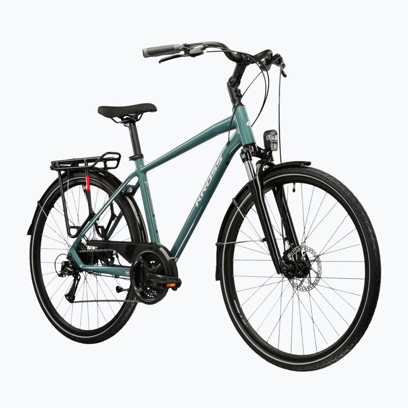 Pánsky trekingový bicykel KROSS Trans 3.0 green/silver/gloss 2