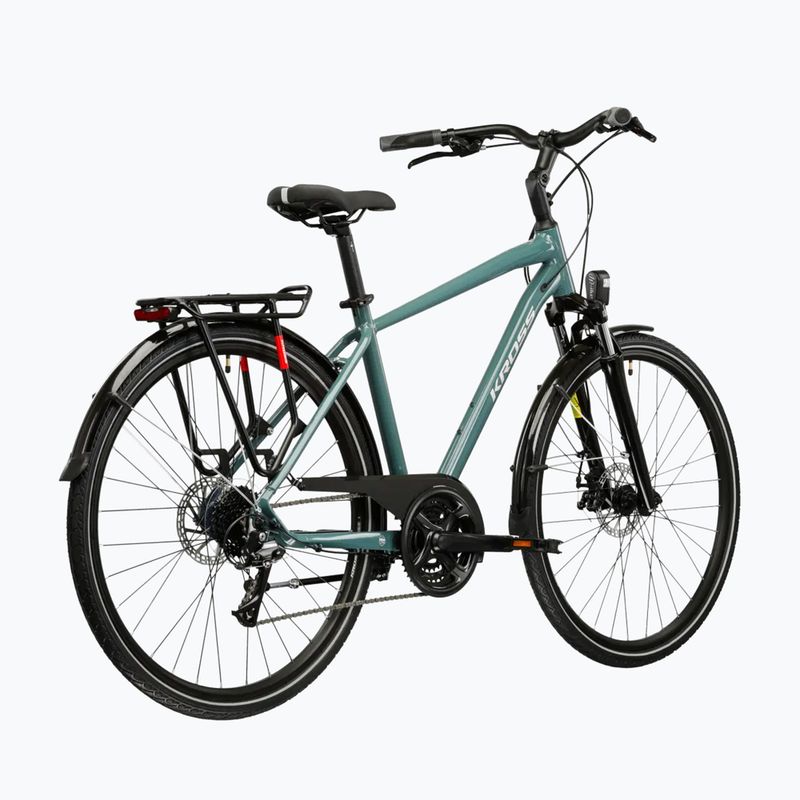Pánsky trekingový bicykel KROSS Trans 3.0 green/silver/gloss 3