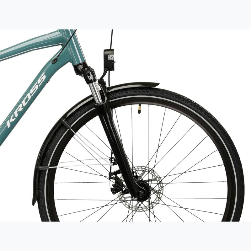 Pánsky trekingový bicykel KROSS Trans 3.0 green/silver/gloss 6