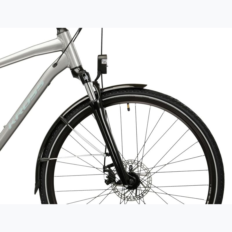 Pánsky trekingový bicykel KROSS Trans 3.0 silver/blue/gloss 6