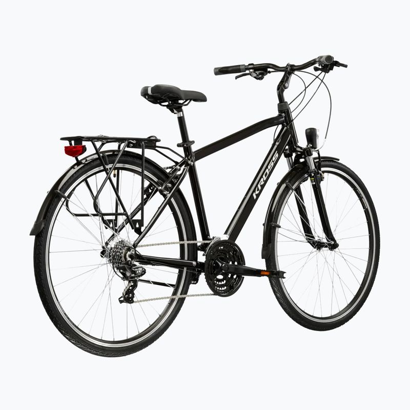 Pánsky trekingový bicykel KROSS Trans 1.0 black/silver/gloss 3