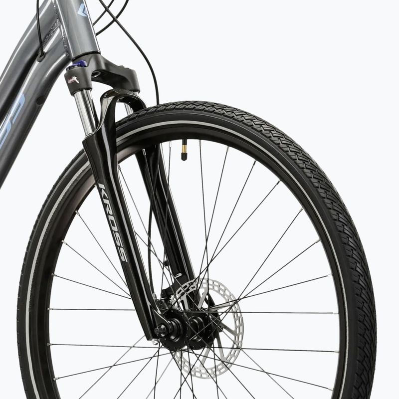 Dámsky krosový bicykel  KROSS Evado 5.0 In grey/blue/gloss 5