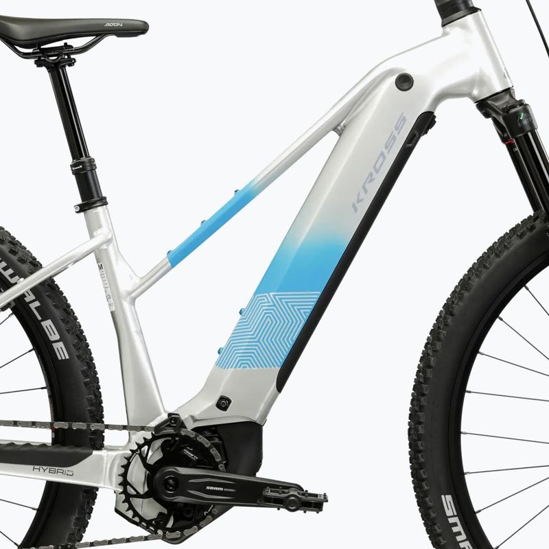 Dámsky elektrický bicykel KROSS Influx Hyb 5.0 W 29 cells 800 Wh silver/blue/gloss 11