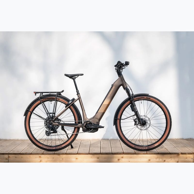 Elektrický bicykel KROSS Influx Suv Hybrid 6.0 29 el. 800 Wh gray/gold/matte 16