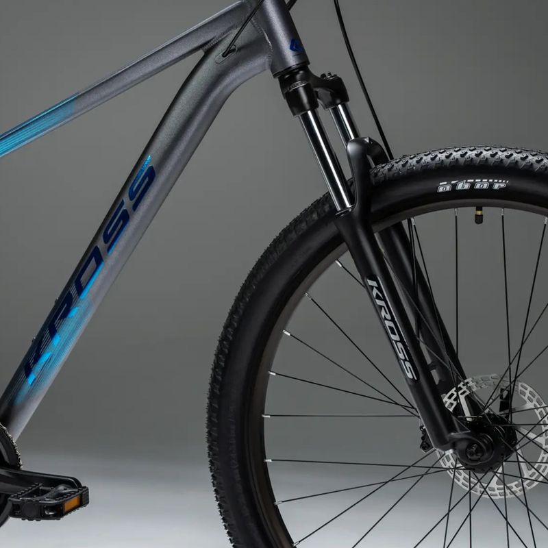 Horský bicykel KROSS Hexagon X200 27,5" grey/blue/matte 19