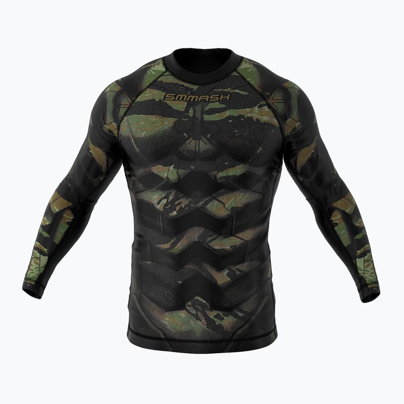 SMMASH Tiger Armour pánsky rashguard s dlhým rukávom čierno-zelený RSO3