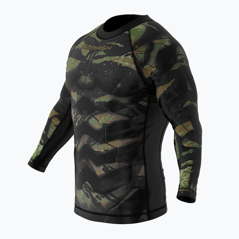 SMMASH Tiger Armour pánsky rashguard s dlhým rukávom čierno-zelený RSO3 3