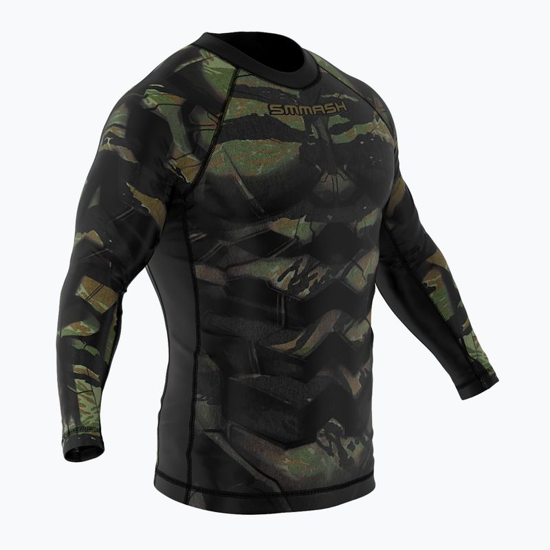 SMMASH Tiger Armour pánsky rashguard s dlhým rukávom čierno-zelený RSO3 4