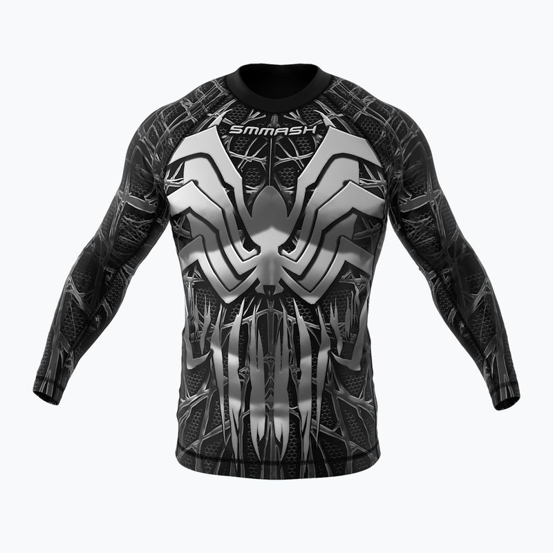 SMMASH Venomous pánsky rashguard s dlhým rukávom čierno-biely RSO3