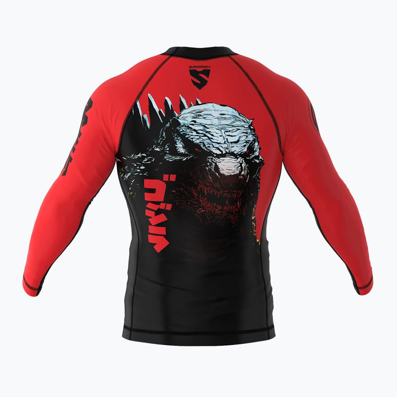 SMMASH Zilla detský rashguard s dlhým rukávom červený 2