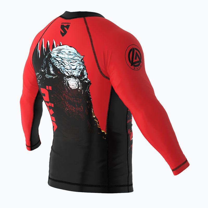 SMMASH Zilla detský rashguard s dlhým rukávom červený 6