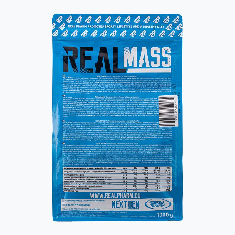 Real Pharm Gainer Real Mass 1kg čokoláda 700247 2