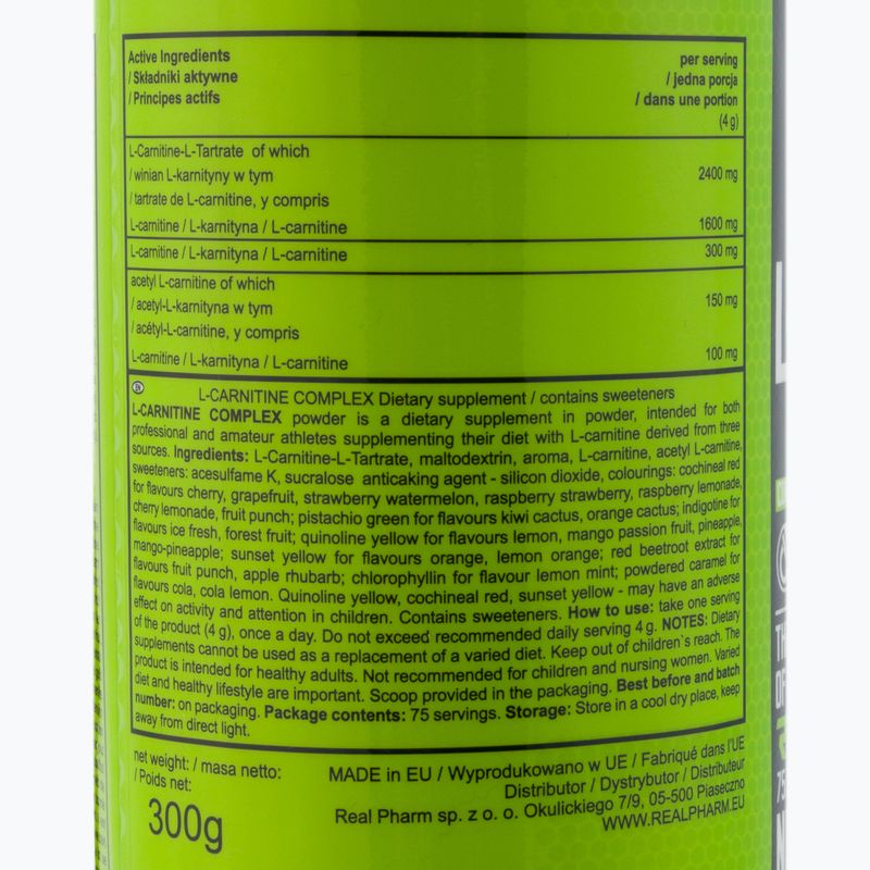 L-karnitín komplex Real Pharm spaľovač tukov 300g citrón-pomaranč 703743 2