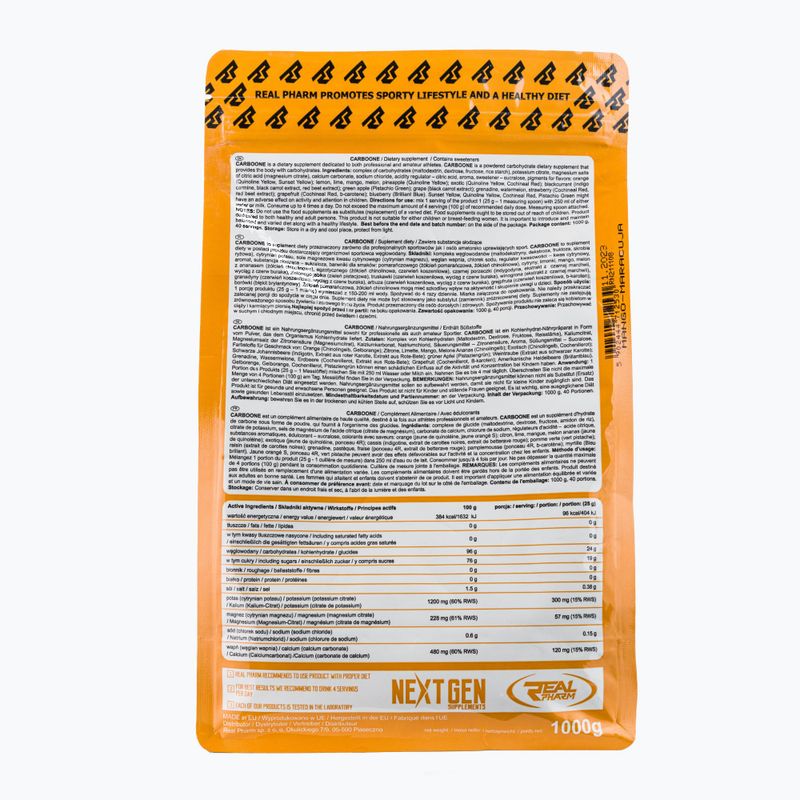 Carbo One Real Pharm sacharidy 1kg mango-maracuja 712530 2