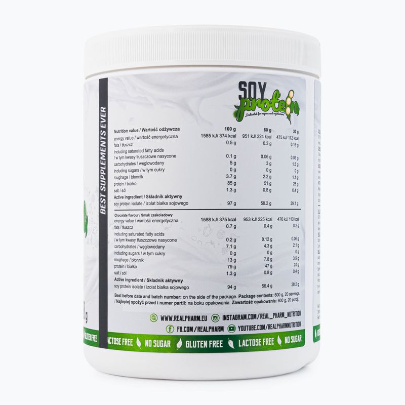 Real Pharm Sójový proteín 600g čokoláda 715340 2