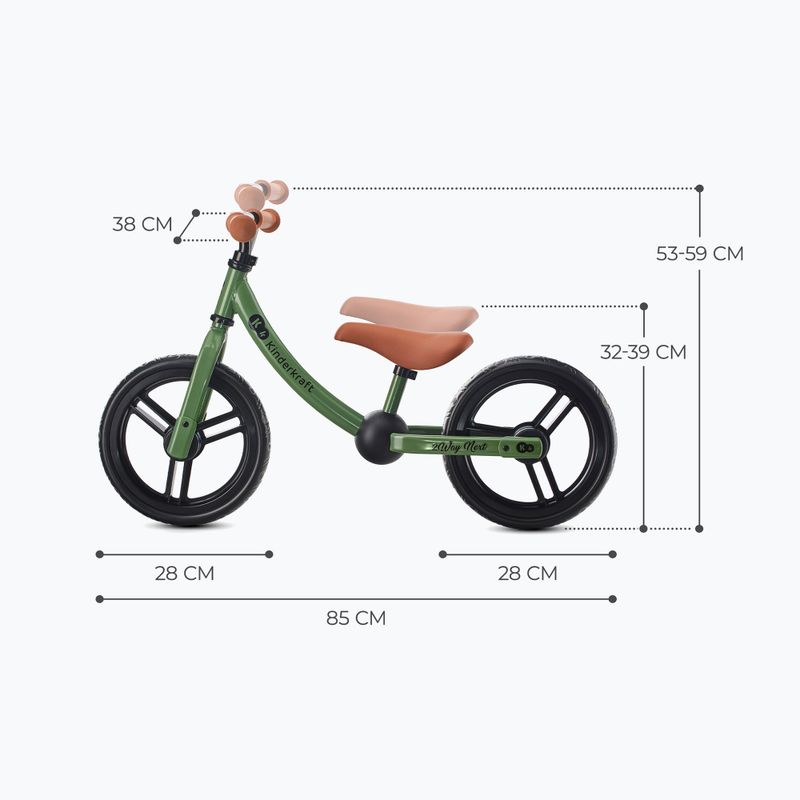 Kinderkraft 2Way Next svetlozelený bežecký bicykel 7