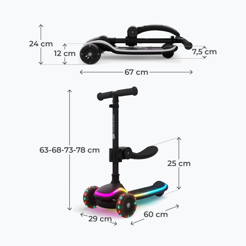 Detská trojkolesová kolobežka Kinderkraft Raket Up black 2