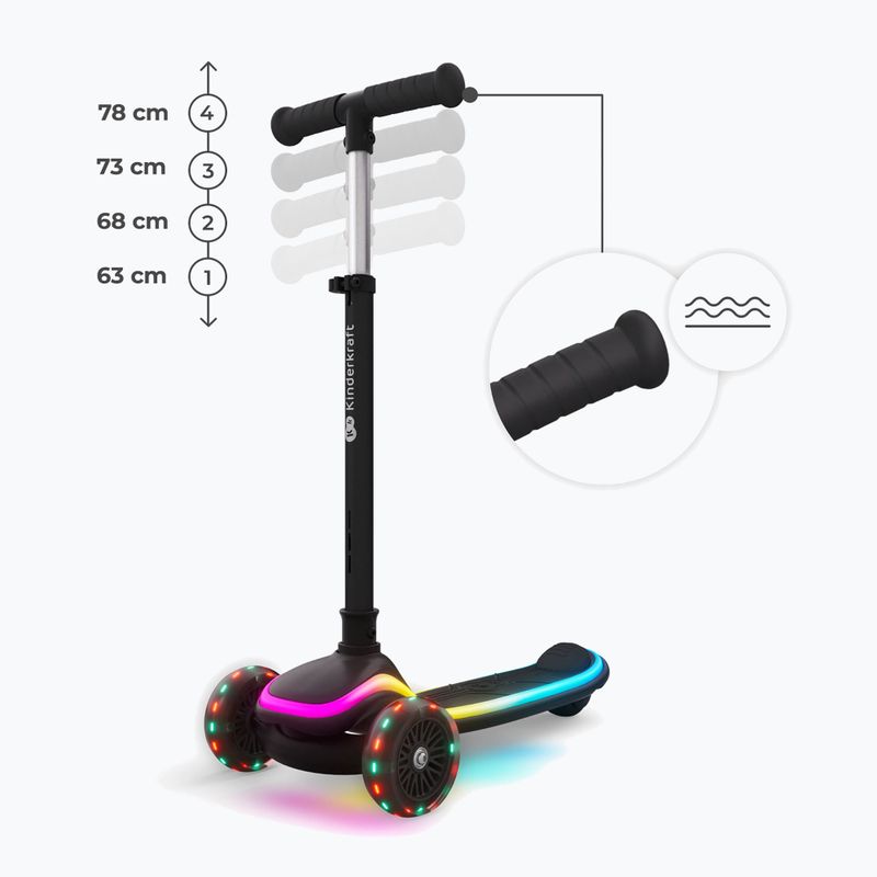 Detská trojkolesová kolobežka Kinderkraft Raket Up black 12