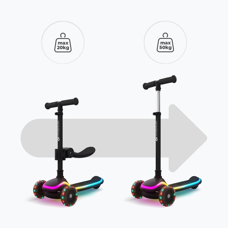 Detská trojkolesová kolobežka Kinderkraft Raket Up black 13