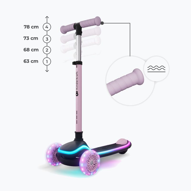 Detská trojkolesová kolobežka Kinderkraft Raket Up pink 13