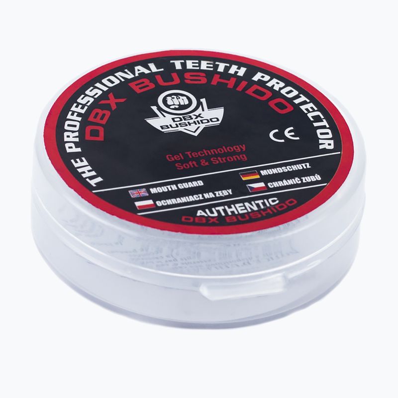 Bushido biele chrániče čeľustí + box Arm-10001-TRANS 5