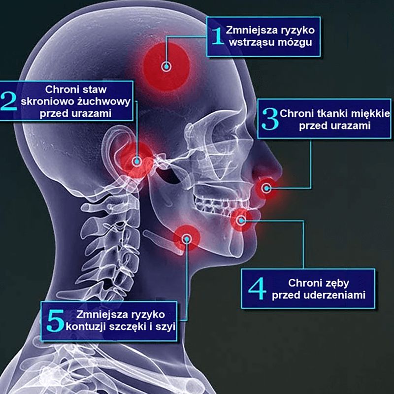 Červené chrániče čeľustí Bushido + box Arm-100018-RED 11