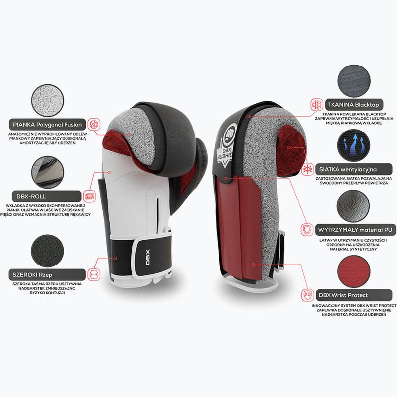 Boxerské rukavice BDX BUSHIDO B-3W čierno-biele 12