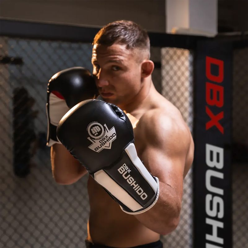 Boxerské rukavice BDX BUSHIDO B-3W čierno-biele 15