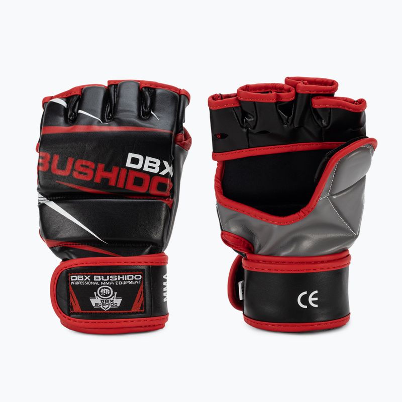 Čierno-červené tréningové rukavice Bushido pre MMA a vrecia E1V6-M