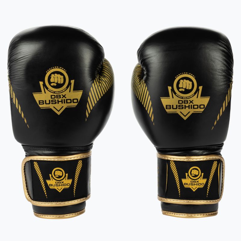 Boxerské rukavice Bushido z prírodnej kože čierne B-2v13 2