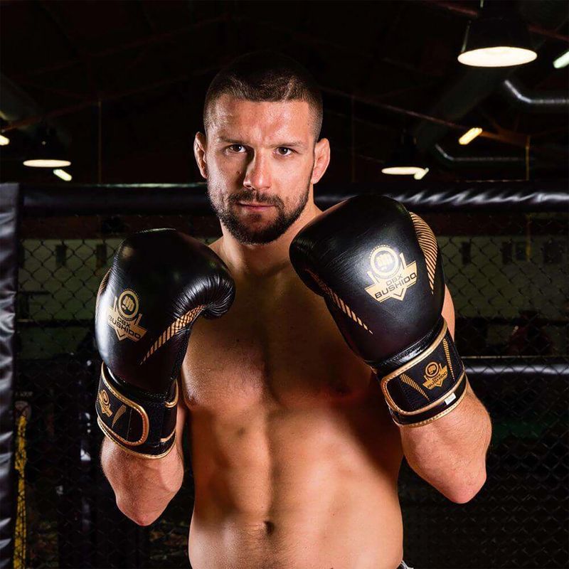 Boxerské rukavice Bushido z prírodnej kože čierne B-2v13 17