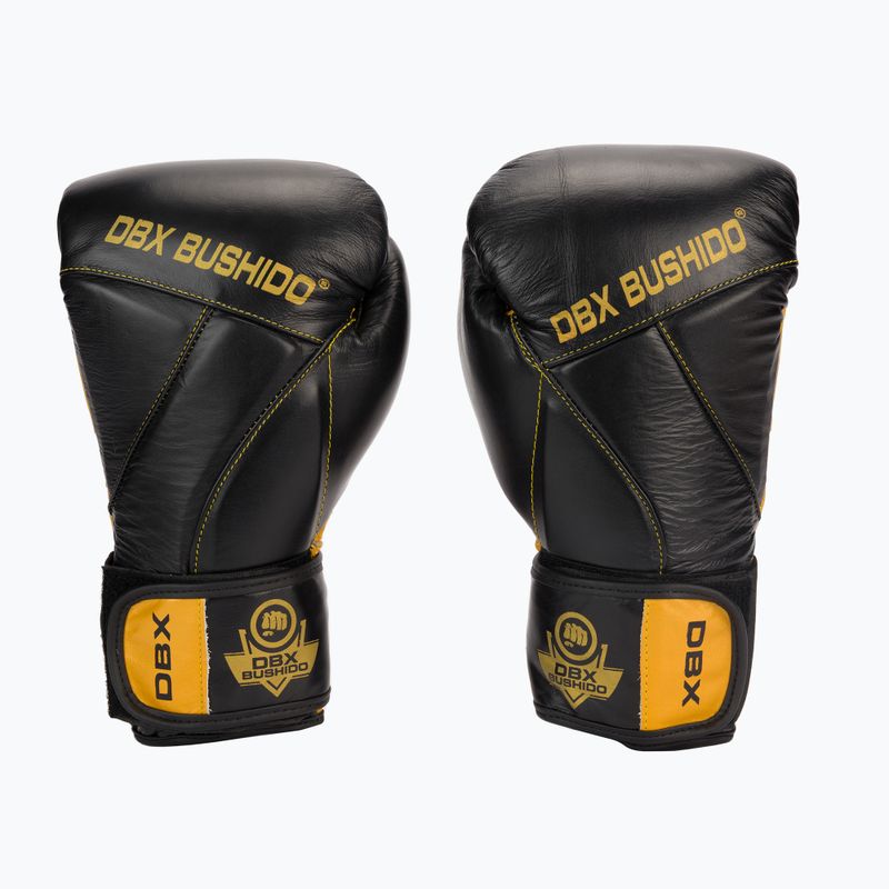 Boxerské rukavice Bushido z prírodnej kože čierne B-2v14