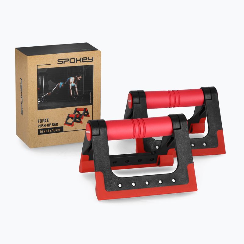 Spokey Force push-up rukoväte 2 ks čierna/červená 929901 4