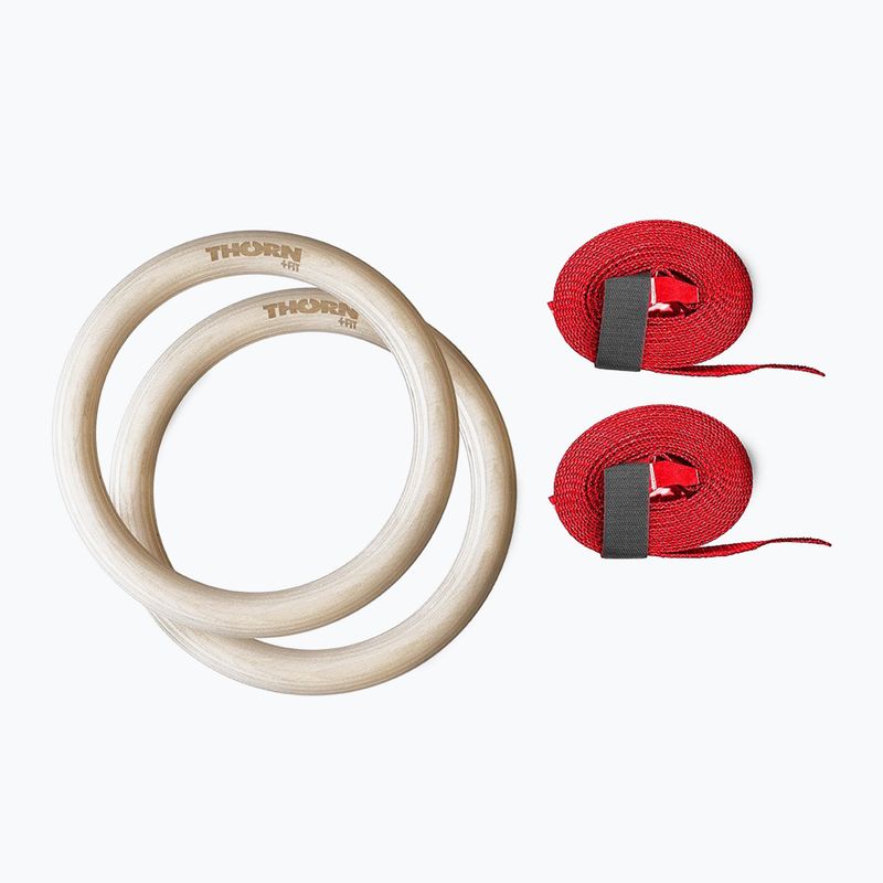 Drevené gymnastické kolieska s popruhmi THORN FIT 504533