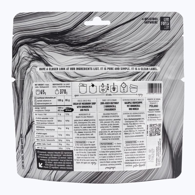 Mrazom sušené potraviny LYOFOOD Krémová hubová polievka LF-7074 2