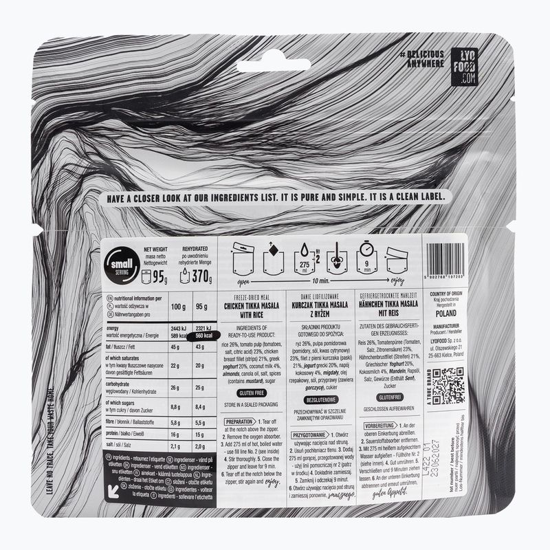 Mrazom sušené potraviny LYOFOOD Chicken tikka masala 2