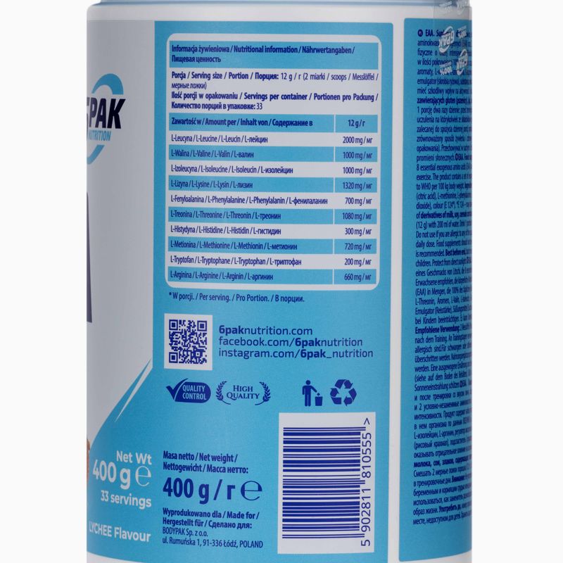 EAA 6PAK aminokyseliny 400g liči PAK/136#LICZI 3