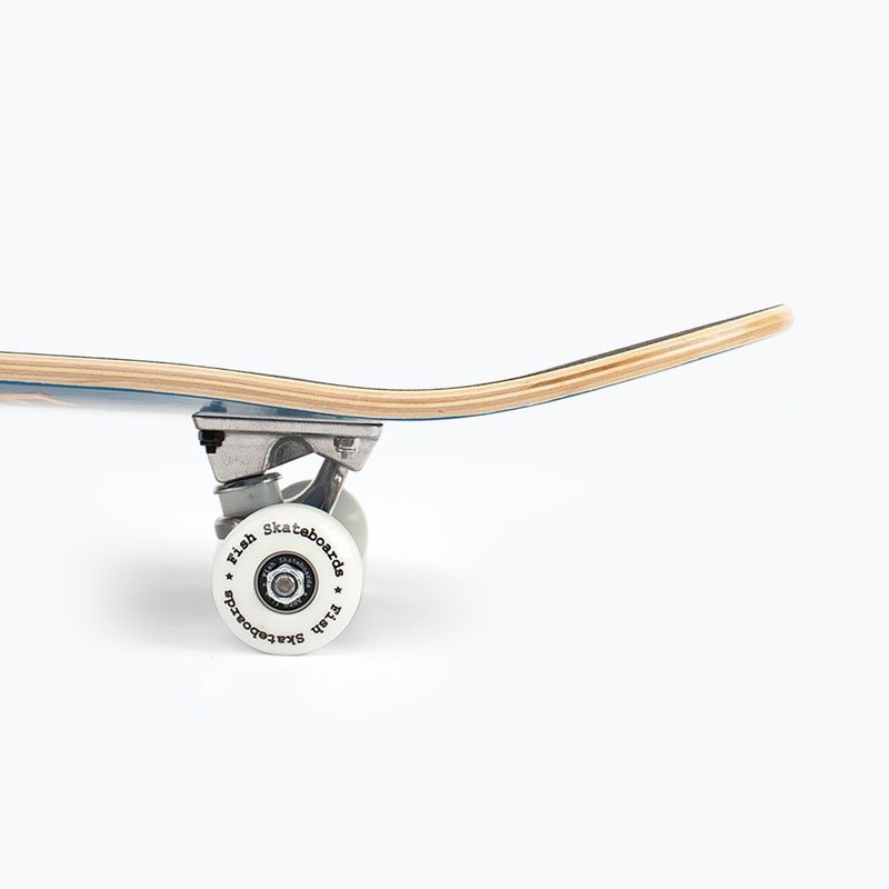 Fish Skateboards Zack Beginner klasický skateboard 8.0' modrý SKATE-ZAC-SIL-WHI 12