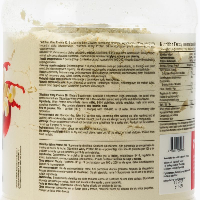 Srvátka 7Nutrition Protein 80 2kg biela čokoláda-jahoda 7Nu000315 2