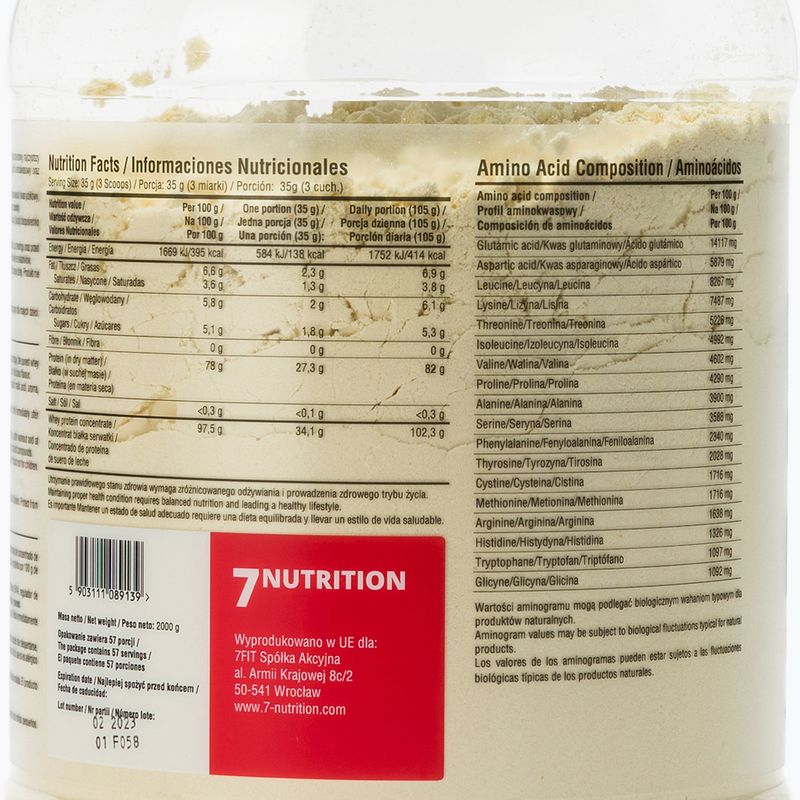 Srvátka 7Nutrition Protein 80 2kg biela čokoláda-jahoda 7Nu000315 3