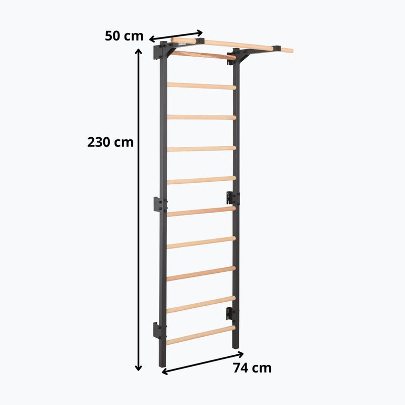Gymnastické rebriny RINAGYM Steel Pure graphit 12