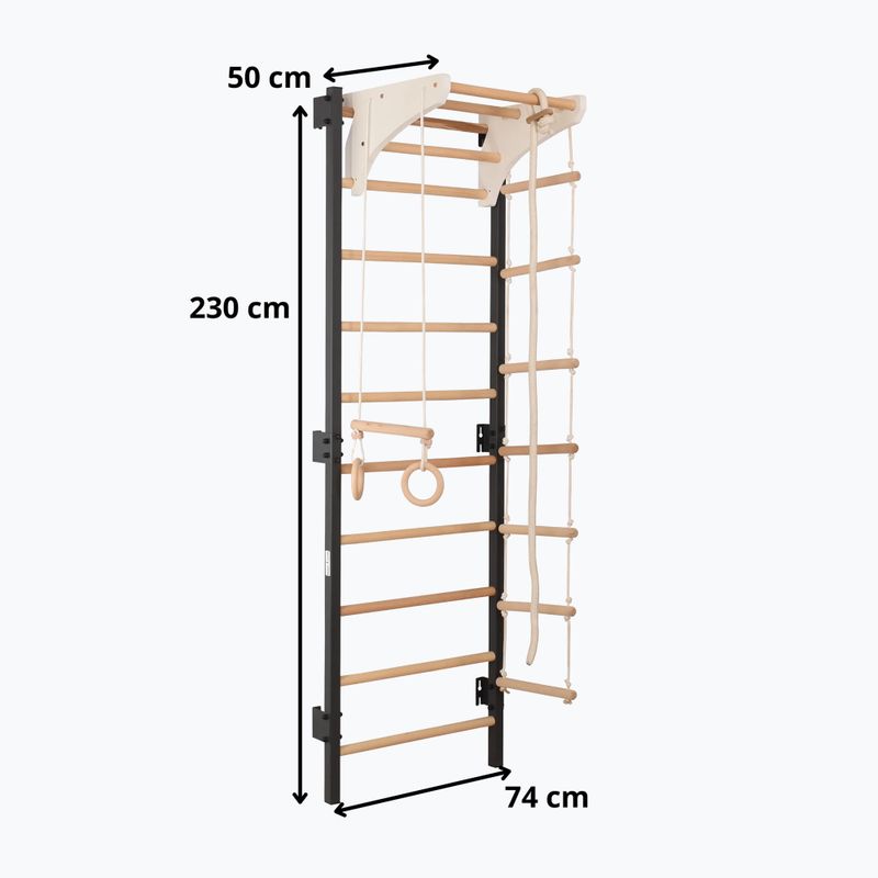 Gymnastické rebriny RINAGYM Steel Kom 2 graphit/white 14