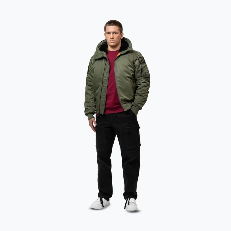 Pánska bunda Pitbull Sherpa Hooded Bomber olive 2