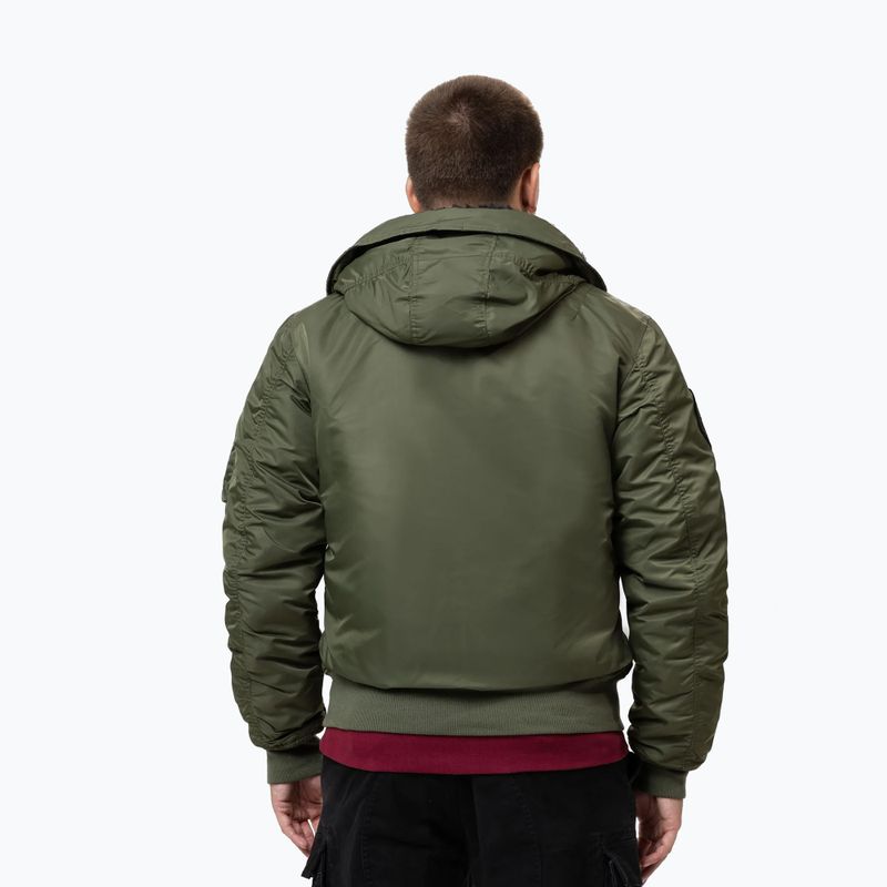 Pánska bunda Pitbull Sherpa Hooded Bomber olive 3